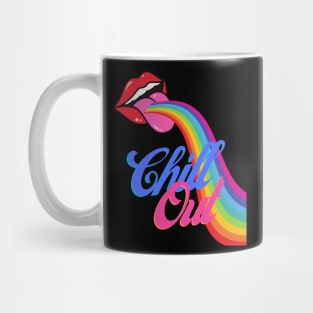 Chill Out Rainbow Lips Retro Mug